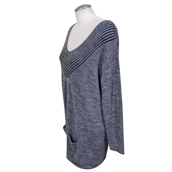 Knitwear by Jackpot Women L Gray Sweater Tunic Dress Jumper Wool Blend Pockets - Picture 3 of 6